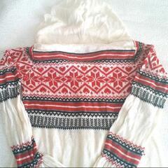 コーンフレーク　ニット　カーディガン　パーカー　ノルディック柄　長袖　Mの画像