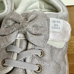 apres las cours アプレレクール スニーカー 19cm シルバー リボン キッズ 子どもの画像