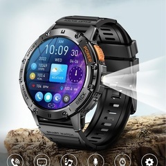スマートウォッチ 【2024超進化 軍用規格&懐中電灯付き】1....