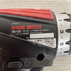 【RYOBI】 リョービ 充電式 ドライバドリル BD-123 DC12V バッテリー2個付き 電動工具 N0495YGの画像