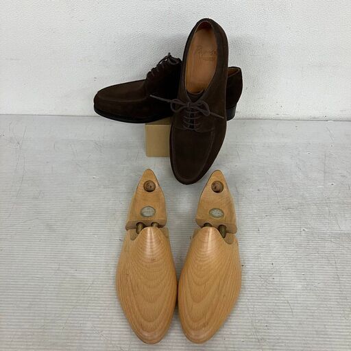 【極美品】Papas+ パパス プラス スエードシューズ ビブラムソール シューツリー付き Uチップ Y0552