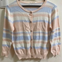 パステルカラーストライプニットカーディガン