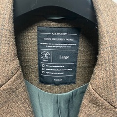 RAGEBLUE チェック柄 ダブルチェスターコート ダークブラウン　Lの画像