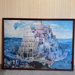 木製　フレーム　バベルの塔 ジグソーパズル 絵画　