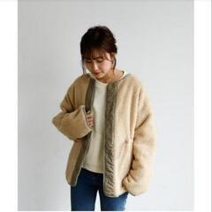 リバーシブル ボアブルゾン の画像