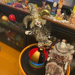ピエロ　貯金箱　置物　陶器