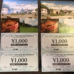 【値下げ済】ベルーナグループ優待割引券2000円×2 12/31まで