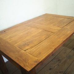 ◆天板W151cm×D100cm◆重厚な味わいの大きい木製ダイニ...
