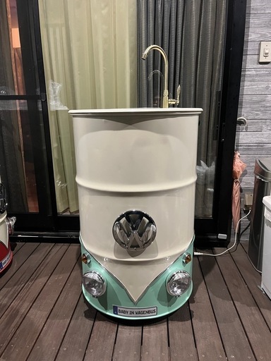 ドラム缶手洗いシンクワーゲンバス艶消しエメラルドグリーン家庭 ドラム缶手洗いシンクワーゲンバス艶消しエメラルドグリーン家庭