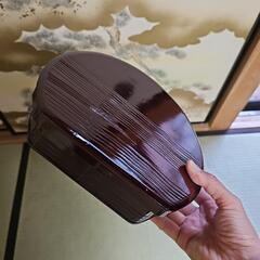 昭和レトロ/1950年代前半物】木製弁当箱 漆塗り弁当箱 仕切り付き お煮しめ入れ お節料理弁当箱 お重箱にも お節料理器 大きめ 4客セット 4個の画像