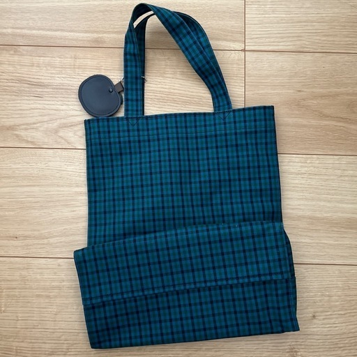 美品 familiar ファミリア 青 トートバッグ