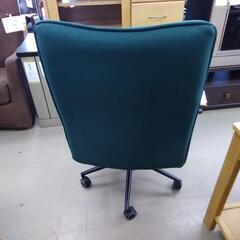 チェア  グリーン布 木製肘掛け 81706の画像