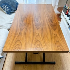 決まりました】ニトリ 昇降リビングテーブル ミドルブラウン 120