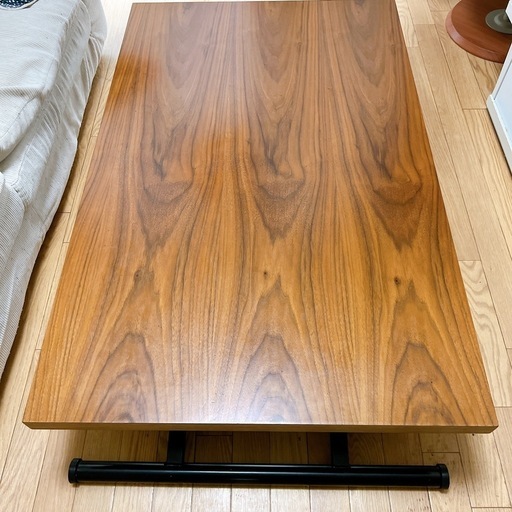 ニトリ　昇降式ダイニングテーブル　ミドルブラウン　幅120cm ニトリ 昇降電動ダイニングテーブル(JT341 120 MBR) : ニトリ