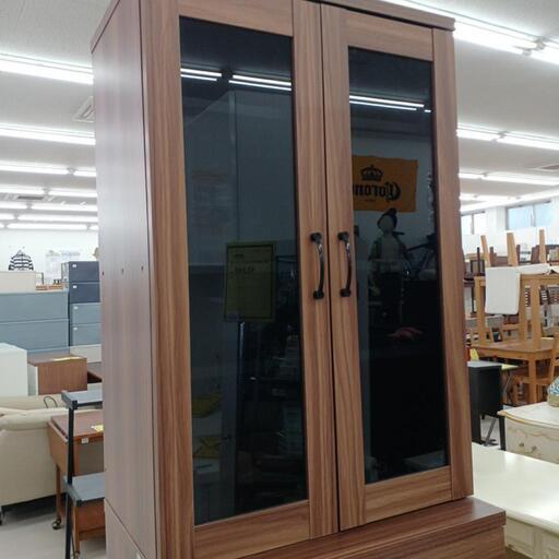 ★ジモティー割あり★2枚扉食器棚　BR　高さ(H)180× 幅(W)60× 奥行(D)45cm【joh3331】