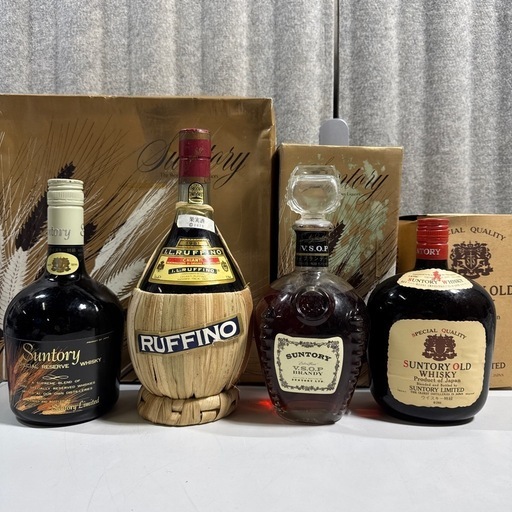 サントリー ウィスキー ブランデー ワイン 4本まとめ売り スペシャルリザーブウィスキー VSOP キャンティ ルフィーノ 古酒