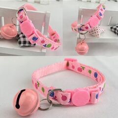キャンディー柄/猫専用の首輪（新品）ピンクの画像