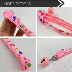 キャンディー柄/猫専用の首輪（新品）ピンクの画像