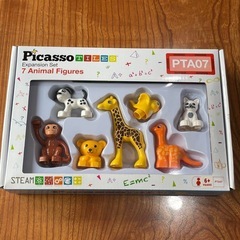 【新品未使用】7ピース マグネット式 動物フィギュアセット マグネット式組み立てブロックの画像