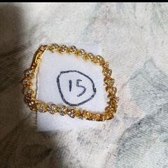 ≒⑮m→→→j24-1【Premio Fortuna】水晶のハート形ラインストーンブレスレット　ゴールドフィルド 内径約17センチ 504193■■の画像