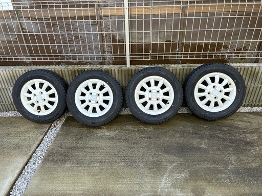 YOKOHAMA スタッドレスタイヤ 155/65R13 4本セット　アルミホイール白