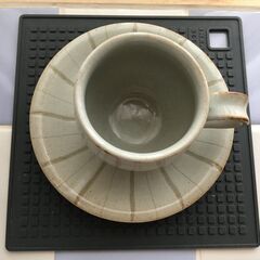 🟣 一部上塗り？剥げありコーヒーカップ & ソーサー１客の画像