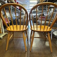 飛騨家具　ウィンザーチェア　2脚セット 7-64 飛騨家具 ウィンザーチェア2脚セット【引取限定・現状渡し