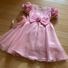 子供服　キッズ　女の子　ピンク　バラ　ドレス　発表会　結婚式　110cm120cm位の画像