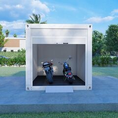 ハイエンドのバイクガレージ、耐火性と耐震性を備えた広いスペース。の画像