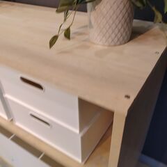 木製棚　ニトリボックス付きの画像