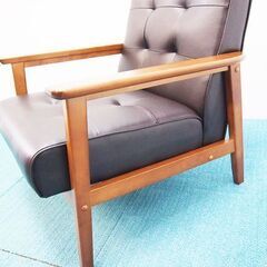 【未使用品】Kチェア風 一人掛けソファ 椅子 アンティーク調 木肘 JA09の画像