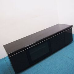 【良品】ニトリ ローボード ポスティア 150BK テレビ台 テレビボード ブラック 幅150×奥行45×高さ46cm (GA03)の画像
