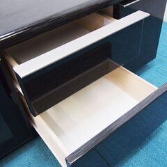 【良品】ニトリ ローボード ポスティア 150BK テレビ台 テレビボード ブラック 幅150×奥行45×高さ46cm (GA03)の画像