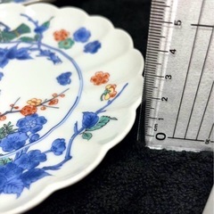 有田焼　第一陶器　銘々皿揃　4枚セット　菊割皿　古伊万里　染付　和食器　赤絵の画像