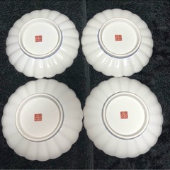 有田焼　第一陶器　銘々皿揃　4枚セット　菊割皿　古伊万里　染付　和食器　赤絵の画像