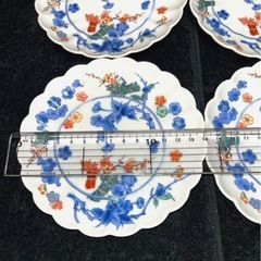 有田焼　第一陶器　銘々皿揃　4枚セット　菊割皿　古伊万里　染付　和食器　赤絵の画像