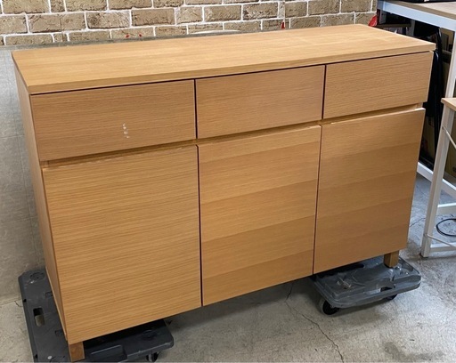 MUJI 無印良品 扉付き 木製キャビネット サイドボード オーク 札幌市