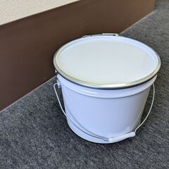 13L 白ブリキペール缶（フタ/バンド付）