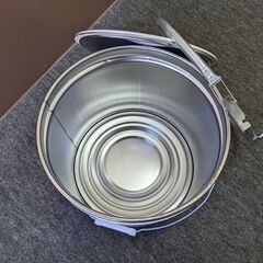 13L 白ブリキペール缶（フタ/バンド付）の画像
