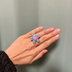 ⭐無料⭐ 光る指輪 お花 リング アクセサリー おもちゃ かわいい