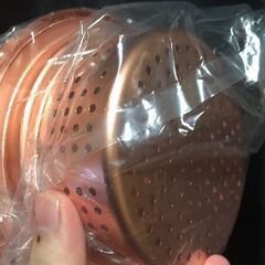 キッチン用　銅の排水受け　直径14.4cm