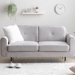 1/7〆¥2,500！【オンライン決済】使用歴1年美品🛋️✨二人掛けソファー　高級感ベロアの画像