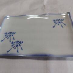 陶器皿 角皿 菊模様 9枚 有田焼 中古の画像