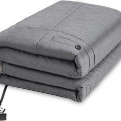 着る電気毛布 usb給電式 ブランケット 60℃速暖 130*110cm 敷き 掛け 膝掛け兼用 洗える電気毛布 キャンプ 車内泊 8つヒーター内蔵 3段階温度調整 防臭 過熱保護 暖房器具 防寒対策の画像