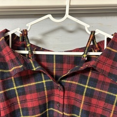 赤チェックワンピースの画像