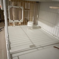 ペテペラキャットケージ、ワイド2段、キャスター付き(配送不可・引き取りのみ可)の画像