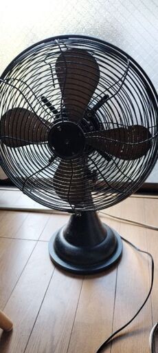 ハモサ アイアン製レトロ 扇風機 首振り対応 黒