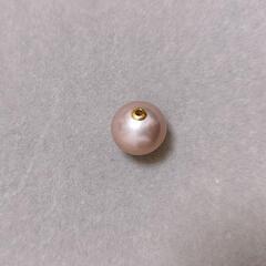 新品　真珠　珍しい紫色　チャーム　ペンダント　G18Kの画像