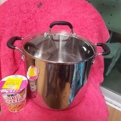 T-fal  ステンレス　両手鍋　寸胴鍋　大型　11.4L　中古品の画像