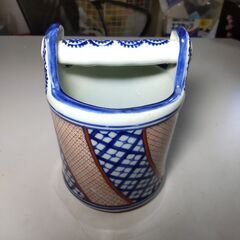 有田焼 手桶鉢 陶器製 花瓶 花瓶 柄樽 染付 鉢 つのだる 花器 フラワーベース インテリア 置物 壺 陶器 高さ約5.5㎝幅奥行約11㎝の画像